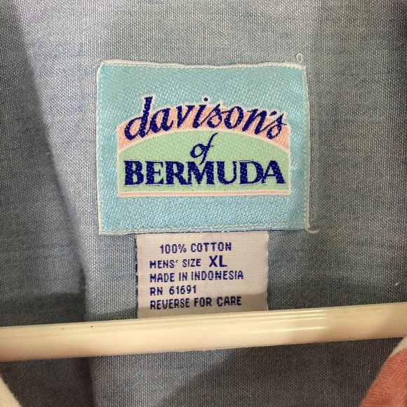 Davison's of Bermuda Short Sleeve Men's Shirt, Size XL - Picture 4 of 5